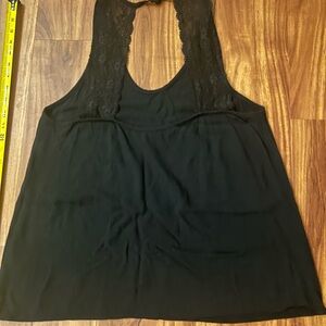 Valette Strappy Lace super soft Elegant Black Top with Lace Accents